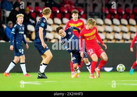 Farum, Dänemark. April 2024. Superliga-Spiel zwischen FC Nordsjaelland und AGF rechts zum Dream Park in Farum am 22. April 2024. (Foto: Ida Marie Odgaard/Scanpix 2024) Credit: Ritzau/Alamy Live News Stockfoto