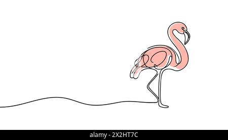 Flamingo in einer Zeile. Stilvolles Dekoelement. Vektorabbildung Stock Vektor