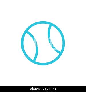 Tennisball. Isoliert auf weißem Hintergrund. Aus blauer Symbolgruppe. Stock Vektor