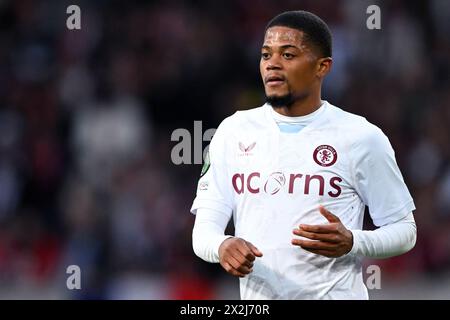 LILLE - Leon Bailey von Aston Villa FC während des Viertelfinalspiels der UEFA Conference League zwischen Lille OSC und Aston Villa am 18. April 2024 im Stade Pierre Mauroy in Lille, Frankreich. ANP | Hollandse Hoogte | GERRIT VAN COLOGNE Stockfoto