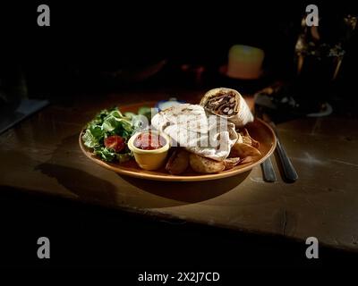 Lebhafte mexikanische Speisen im Restaurant Stockfoto