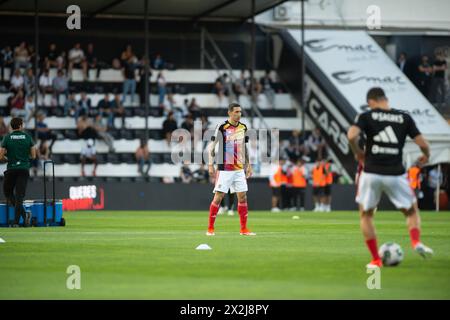 Faro, Portugal. April 2024. Liga Portugal Betclic - Spieltag 30SC Farense vs SL Benfica Trainingsanzug. Di Maria Credit: Atlantico Press/Alamy Live News Stockfoto