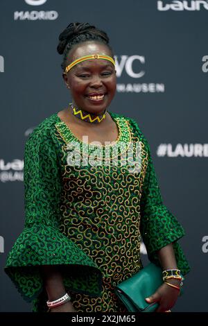 Madrid. Spanien. 20240422 nimmt Tegla Loroupe am 22. April 2024 in Madrid an den Laureus World Sports Awards Madrid 2024 – Roter Teppich im Palacio de Cibeles Teil. Credit: MPG/Alamy Live News Stockfoto