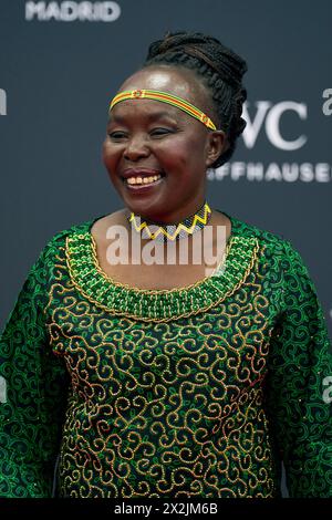 Madrid. Spanien. 20240422 nimmt Tegla Loroupe am 22. April 2024 in Madrid an den Laureus World Sports Awards Madrid 2024 – Roter Teppich im Palacio de Cibeles Teil. Credit: MPG/Alamy Live News Stockfoto