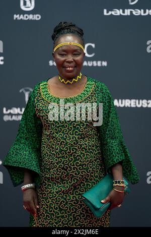 Madrid. Spanien. 20240422 nimmt Tegla Loroupe am 22. April 2024 in Madrid an den Laureus World Sports Awards Madrid 2024 – Roter Teppich im Palacio de Cibeles Teil. Credit: MPG/Alamy Live News Stockfoto