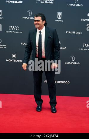 Madrid, Madrid, Spanien. April 2024. Alberto Tomba nimmt am 22. April 2024 an den Laureus World Sports Awards Madrid 2024 – Roter Teppich im Palacio de Cibeles in Madrid, Spanien Teil (Foto: © Jack Abuin/ZUMA Press Wire) NUR ZUR REDAKTIONELLEN VERWENDUNG! Nicht für kommerzielle ZWECKE! Quelle: ZUMA Press, Inc./Alamy Live News Stockfoto