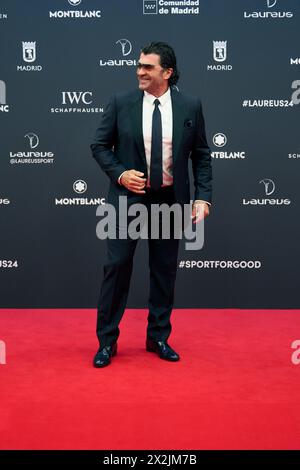 Madrid, Madrid, Spanien. April 2024. Alberto Tomba nimmt am 22. April 2024 an den Laureus World Sports Awards Madrid 2024 – Roter Teppich im Palacio de Cibeles in Madrid, Spanien Teil (Foto: © Jack Abuin/ZUMA Press Wire) NUR ZUR REDAKTIONELLEN VERWENDUNG! Nicht für kommerzielle ZWECKE! Quelle: ZUMA Press, Inc./Alamy Live News Stockfoto