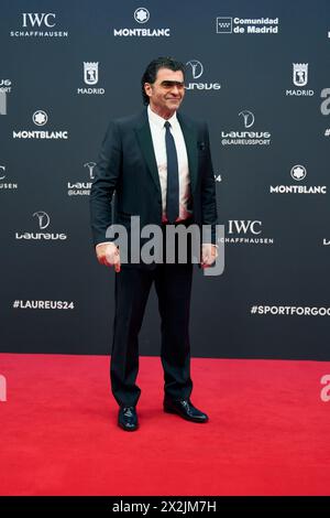 Madrid, Madrid, Spanien. April 2024. Alberto Tomba nimmt am 22. April 2024 an den Laureus World Sports Awards Madrid 2024 – Roter Teppich im Palacio de Cibeles in Madrid, Spanien Teil (Foto: © Jack Abuin/ZUMA Press Wire) NUR ZUR REDAKTIONELLEN VERWENDUNG! Nicht für kommerzielle ZWECKE! Quelle: ZUMA Press, Inc./Alamy Live News Stockfoto