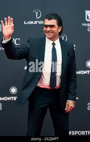 Madrid. Spanien. 20240422 nimmt Alberto Tomba am 22. April 2024 in Madrid, Spanien, an den Laureus World Sports Awards Madrid 2024 – Roter Teppich im Palacio de Cibeles Teil Stockfoto