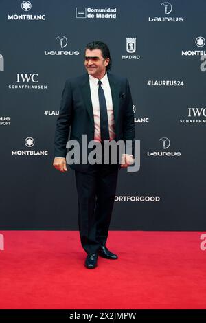 Madrid. Spanien. 20240422 nimmt Alberto Tomba am 22. April 2024 in Madrid, Spanien, an den Laureus World Sports Awards Madrid 2024 – Roter Teppich im Palacio de Cibeles Teil Stockfoto