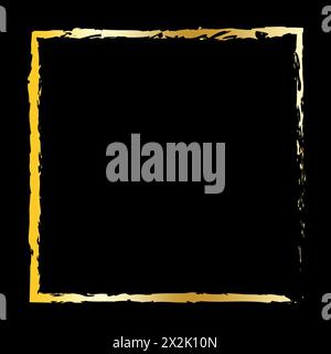 Goldrahmen auf schwarzem Hintergrund. Randelement schleifen. Elegante Dekoration. Vektorabbildung. EPS 10. Stock Vektor