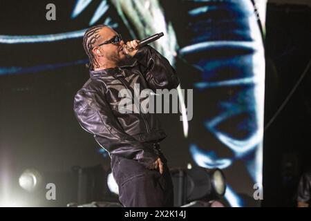 Indio, USA. April 2024. J Balvin während des Coachella Music Festivals im Empire Polo Club am 21. April 2023 in Indio, Kalifornien (Foto: Daniel DeSlover/SIPA USA) Credit: SIPA USA/Alamy Live News Stockfoto