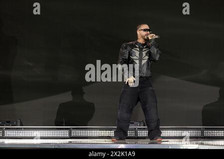 Indio, USA. April 2024. J Balvin während des Coachella Music Festivals im Empire Polo Club am 21. April 2023 in Indio, Kalifornien (Foto: Daniel DeSlover/SIPA USA) Credit: SIPA USA/Alamy Live News Stockfoto