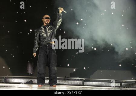 Indio, USA. April 2024. J Balvin während des Coachella Music Festivals im Empire Polo Club am 21. April 2023 in Indio, Kalifornien (Foto: Daniel DeSlover/SIPA USA) Credit: SIPA USA/Alamy Live News Stockfoto
