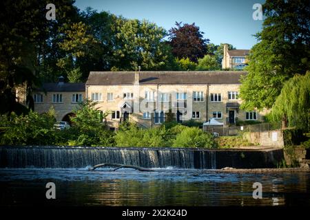 Boston Spa River Wharfe Mill Stockfoto