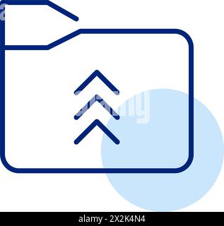 Dateiordner mit Pfeilen nach oben. Nahtlose Cloud-Integration, Datenübertragung und Synchronisierung. Vektorsymbol Stock Vektor