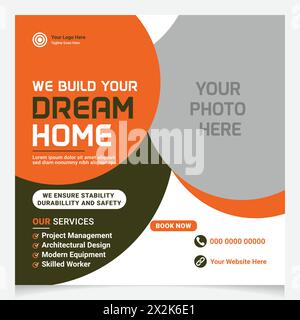 Social-Media-Post für die Baubranche Stock Vektor