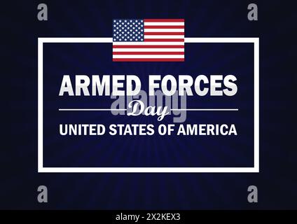 Tag Der Bewaffneten Kräfte. Vereinigte Staaten von Amerika. Urlaubskonzept. Vorlage für Hintergrund, Banner, Karte, Poster mit Textbeschriftung. Vektorabbildung. Stock Vektor