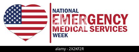 National Emergency Medical Services Week. Geeignet für Grußkarten, Poster und Banner. Vektorabbildung. Stock Vektor