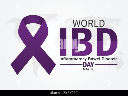 Welttag der entzündlichen Darmerkrankung IBD. Mai. Urlaubskonzept. Vorlage für Hintergrund, Banner, Karte, Poster mit Textbeschriftung. Vektor Stock Vektor