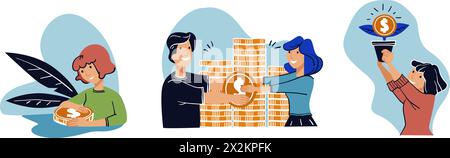 Vektor für Investitionen und Vermögensakkumulation Stock Vektor