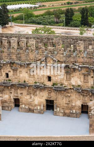 Römisches Amphitheater von Aspendos, Belkiz - Antalya, Türkei Stockfoto