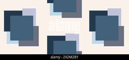 Hintergrundabstraktion. Vektor: navy, graue und blaue Quadrate, geometrisch, modern. Stock Vektor