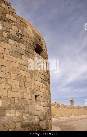 Die Festung von aqaba oder die Burg in aqaba, eine bedeutende Stadt und ein Hafen am Golf von aqaba am roten Meer in jordanien Stockfoto