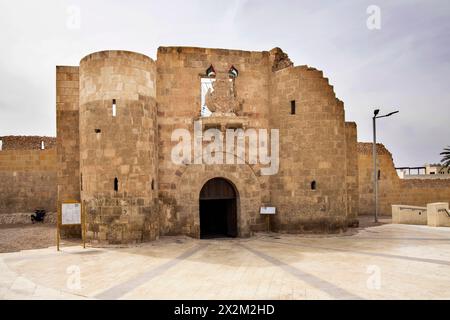 Die Festung von aqaba oder die Burg in aqaba, eine bedeutende Stadt und ein Hafen am Golf von aqaba am roten Meer in jordanien Stockfoto