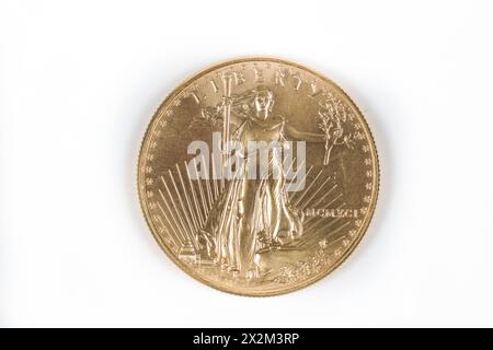 American Eagle, Goldmünze, 1 Unze *** American Eagle, Goldmünze, 1 Unze Stockfoto