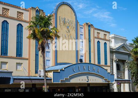 Das Art Deco Embassy 3 Cinema Building, Victoria Avenue, Whanganui, Manawatu-Whanganui, Nordinsel, Neuseeland Stockfoto