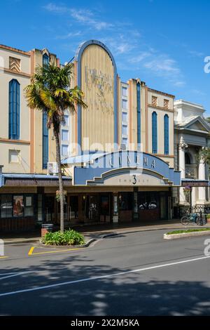 Das Art Deco Embassy 3 Cinema Building, Victoria Avenue, Whanganui, Manawatu-Whanganui, Nordinsel, Neuseeland Stockfoto