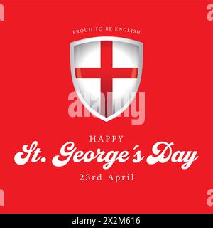 Englische Flagge, Schild „Saint George Day“, ribon-Schild Stock Vektor