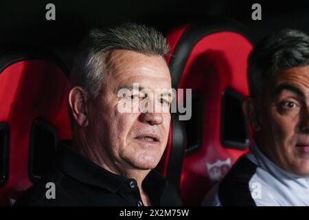 Javier Aguirre, Cheftrainer der RCD Mallorca während des spanischen Meisterschaftsspiels La Liga zwischen Sevilla FC und RCD Mallorca am 22. April 2024 im Ramon Sanchez-Pizjuan Stadion in Sevilla Stockfoto