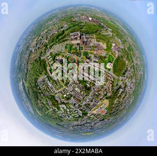 Luftbild, UNESCO-Welterbe Zollverein, Zeche Zollverein und Kokerei, Erdkugel, Fisheye Aufnahme, Fischaugen Aufnahme, 360 Grad Aufnahme, winzige Welt, kleiner Planet, Fischaugenbild, Stoppenberg, Essen, Ruhrgebiet, Nordrhein-Westfalen, Deutschland ACHTUNGxMINDESTHONORARx60xEURO *** Luftaufnahme, UNESCO-Weltkulturerbe Zollverein, Zeche Zollverein und Kokerei, Erdkugel, Fischaugenbild, 360°-Bild, winzige Welt, kleiner Planet, Fischaugenbild, Stoppenberg, Essen, Ruhrgebiet, Nordrhein-Westfalen, Deutschland ACHTUNGxMINDESTHONORARx60xEURO Stockfoto