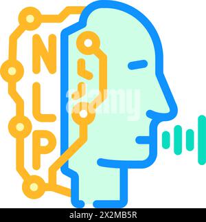 Natürliche Sprachverarbeitung nlp seo Farbe Symbol Vektor Illustration Stock Vektor