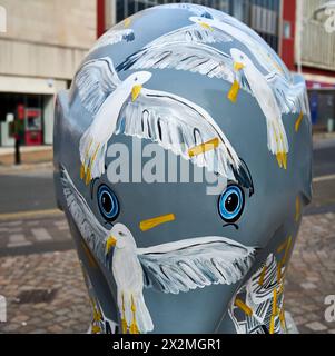 Elmer die Patchwork Elefanten Big Blackpool Parade zu Hilfe eines lokalen Kinderhospizes Stockfoto