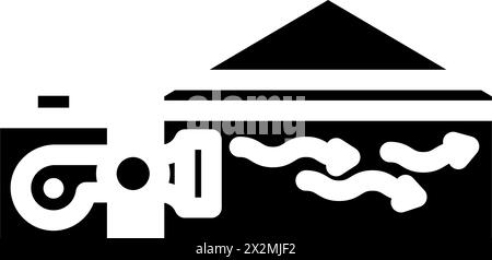 Illustration des Symbols für die Glyphe der Zuluftbelüftung Stock Vektor