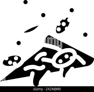 Pizza Fast Food Glyphe Icon Vektor Illustration Stock Vektor