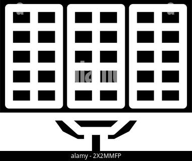 Array Solarpanel Glyphe Symbol Vektor-Illustration Stock Vektor