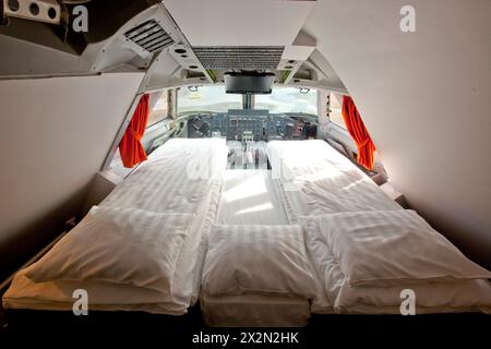 JUMBO-HOTEL IN EINER STILLGELEGTEN BOEING 747 IN STOCKHOLM Stockfoto