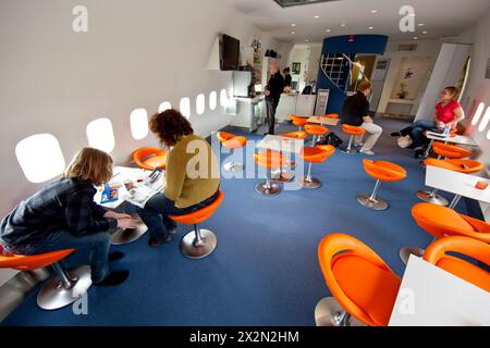 JUMBO-HOTEL IN EINER STILLGELEGTEN BOEING 747 IN STOCKHOLM Stockfoto