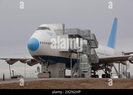 JUMBO-HOTEL IN EINER STILLGELEGTEN BOEING 747 IN STOCKHOLM Stockfoto