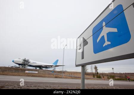 JUMBO-HOTEL IN EINER STILLGELEGTEN BOEING 747 IN STOCKHOLM Stockfoto