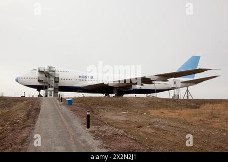 JUMBO-HOTEL IN EINER STILLGELEGTEN BOEING 747 IN STOCKHOLM Stockfoto