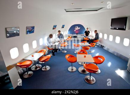 JUMBO-HOTEL IN EINER STILLGELEGTEN BOEING 747 IN STOCKHOLM Stockfoto