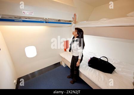 JUMBO-HOTEL IN EINER STILLGELEGTEN BOEING 747 IN STOCKHOLM Stockfoto