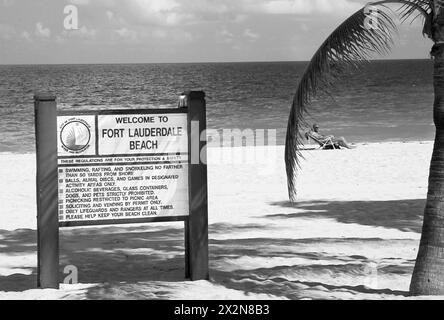 Willkommen im Fort Lauderdale Schild Florida USA - Reise, Tourismus Stockfoto