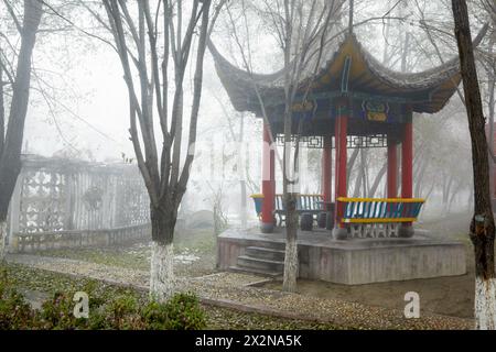 Dornpagode im Herbstpark Stockfoto