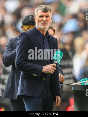 London, Großbritannien. April 2024 - Manchester United gegen Coventry City - Halbfinale des FA Cup - Wembley. Ex-Profi-Fußballspieler und jetzt tv-Fußballexperte Ian Wright. Bildnachweis: Mark Pain / Alamy Live News Stockfoto